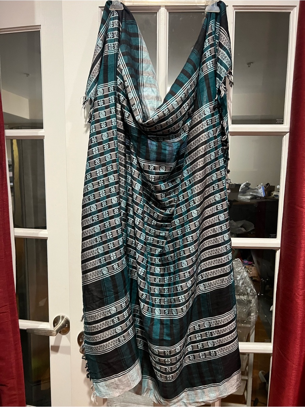 Striped Teal and Black Women’s Dress